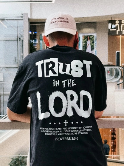 Trust In The Lord Proverbs Bible Verse Printed Men's T-shirt