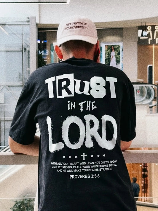 Trust In The Lord Proverbs Bible Verse Printed Men's T-shirt