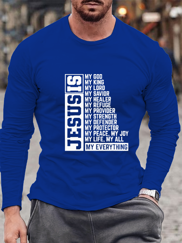 Faith Cross Christian Religious Jesus Lord Gift Jesus Long Sleeve T-Shirt