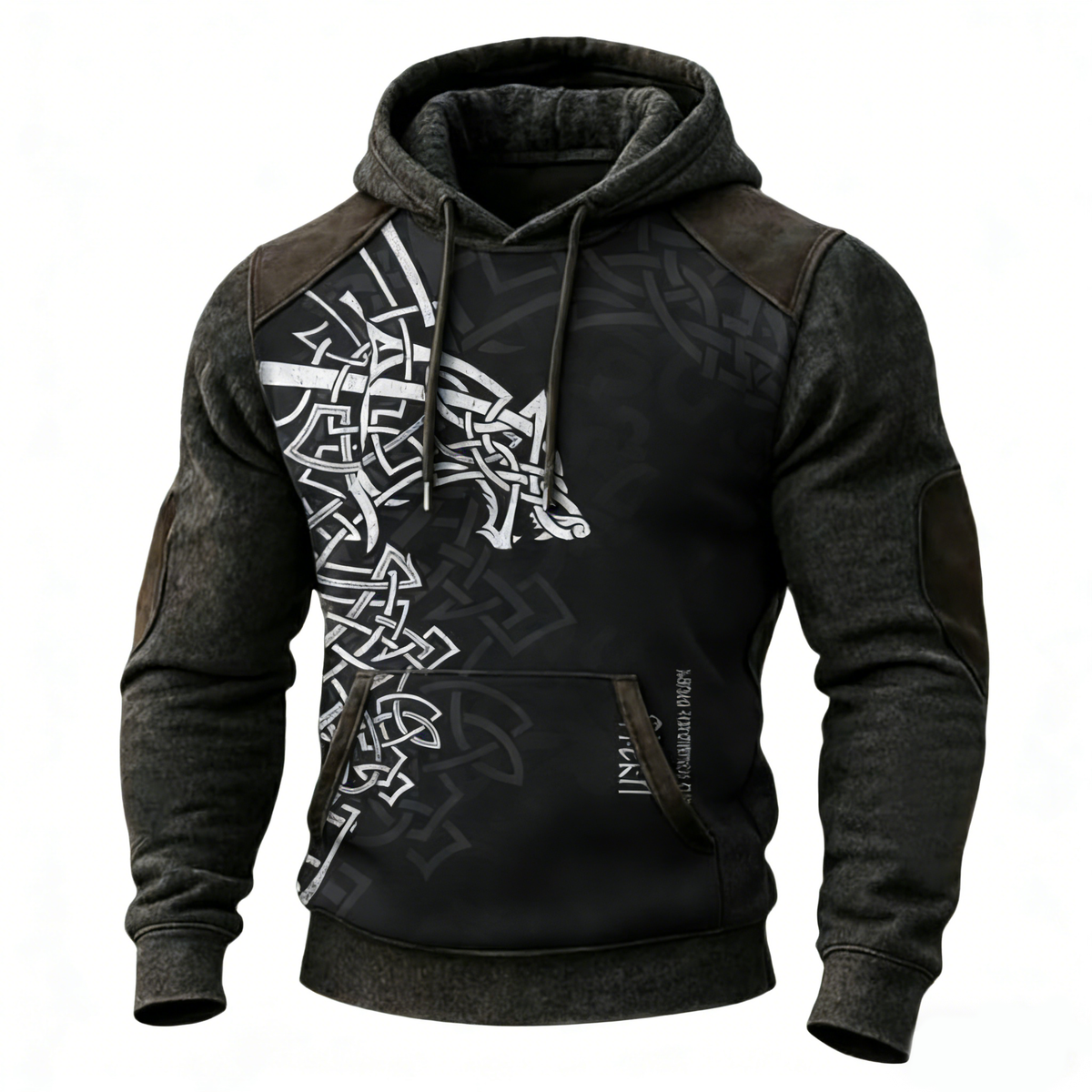 Nordic Viking Wolf Vegvísir Casual Long-Sleeve Hoodie