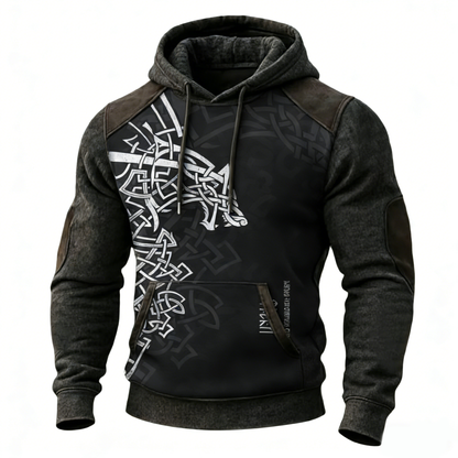 Nordic Viking Wolf Vegvísir Casual Long-Sleeve Hoodie
