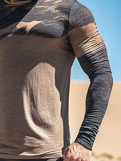 Men's Outdoor Sun Protection Cool Hooded Sun Protection Long Sleeve Top