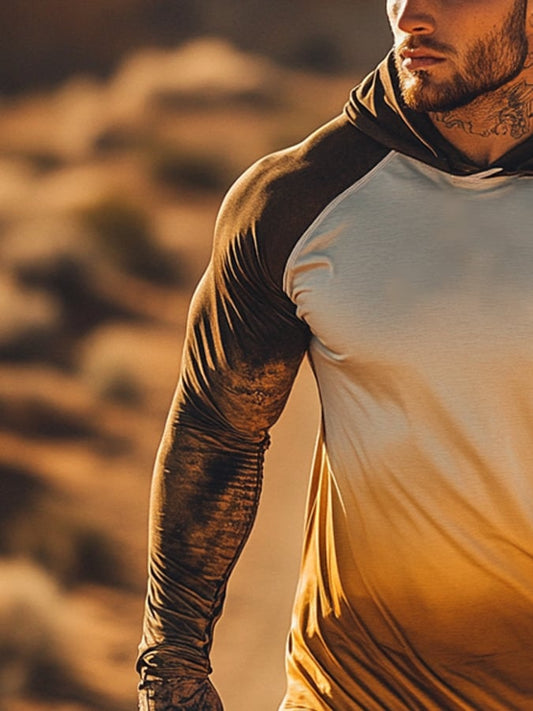 Men's Outdoor Sun Protection Cool Hooded Sun Protection Long Sleeve Top