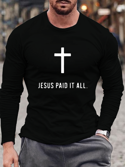 Jesus Paid It All Christian Cotton Long Sleeve T-Shirt