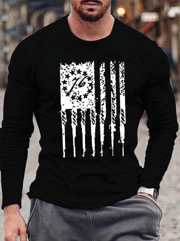 Faith Cross Flag Long Sleeve T-Shirt