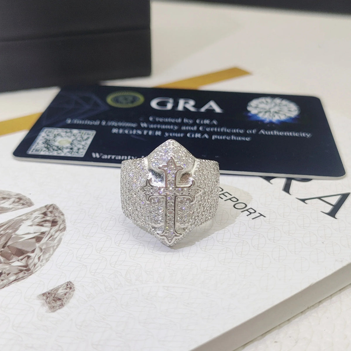 Moissanite Statement Cross Ring