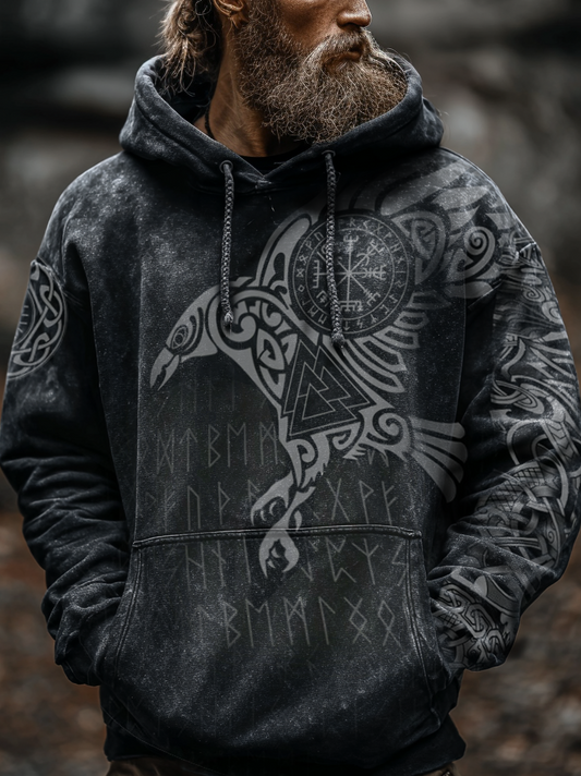 Viking Style Inspired Eagle Digital 3D Printed Unisex Casual Hoodie