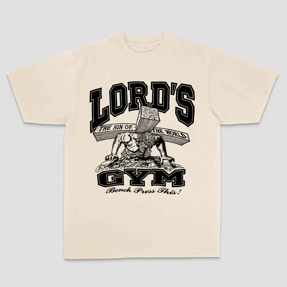 Lord's Gym The Sin Of The World Bench Press This! Printed Men's T-shirt