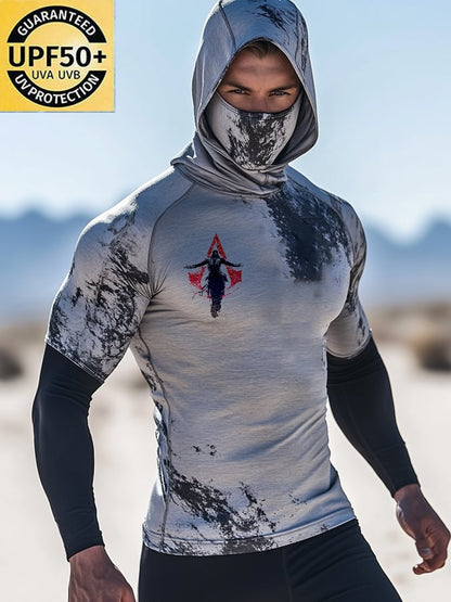 Men's Outdoor Sun Protection Breathable Cool Hooded Sun Protection Long Sleeve Top