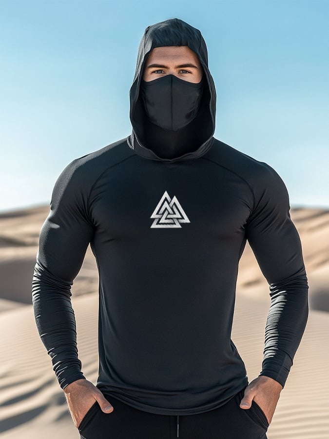 Men's Outdoor Sun Protection Breathable Cool Hooded Sun Protection Long Sleeve Top