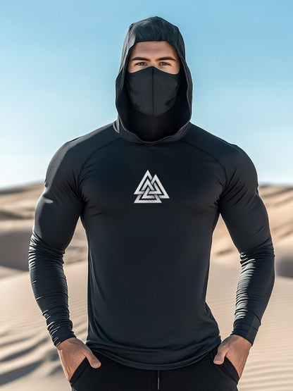 Men's Outdoor Sun Protection Breathable Cool Hooded Sun Protection Long Sleeve Top