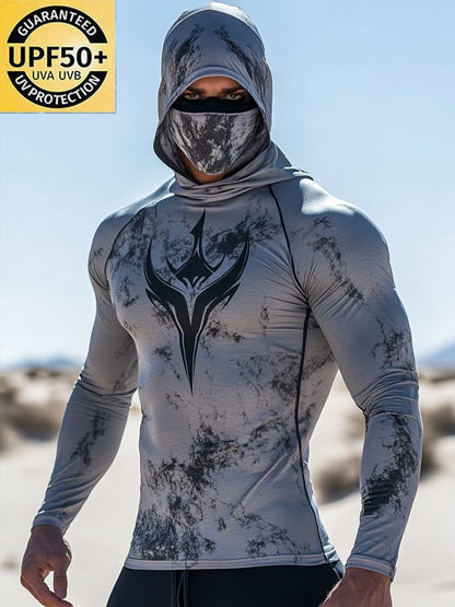 Men's Outdoor Sun Protection Breathable Cool Hooded Sun Protection Long Sleeve Top