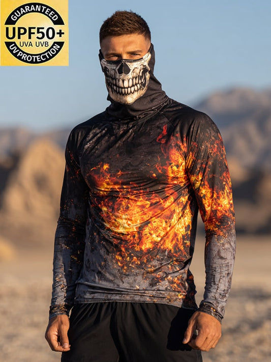 Men's Outdoor Sun Protection Breathable Cool Hooded Sun Protection Long Sleeve Top