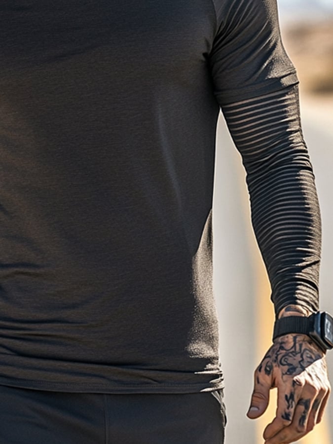 Men's Outdoor Sun Protection Breathable Cool Hooded Sun Protection Long Sleeve Top