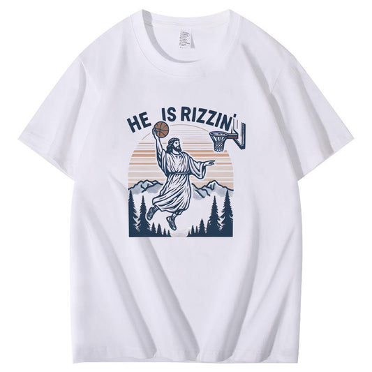 He Is Rizzin Funny Christian T-Shirt