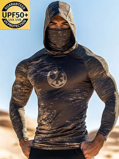 Men's Outdoor Sun Protection Breathable Cool Hooded Sun Protection Long Sleeve Top
