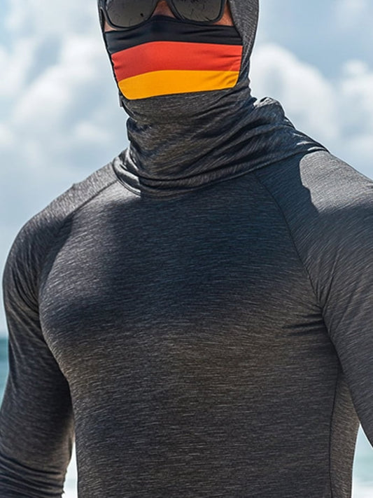 Men's Outdoor Sun Protection Breathable Cool Hooded Sun Protection Long-Sleeved Top