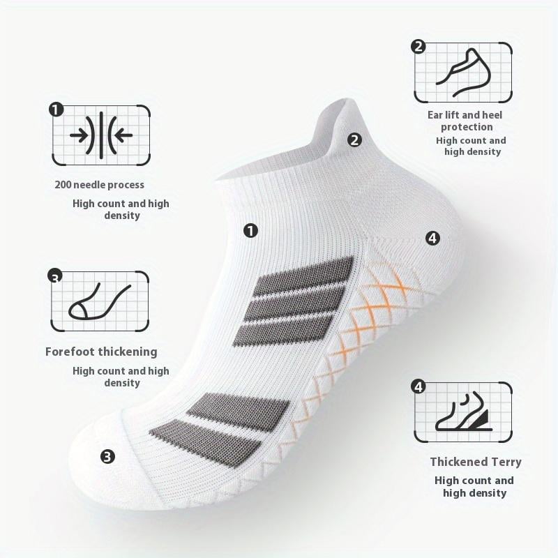 Stay-Put No-Show Sports Socks – （5-10Pairs）