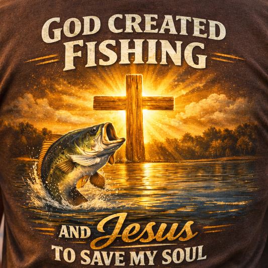 God Created Fishing And Jesus To Save My Soul T-Shirt