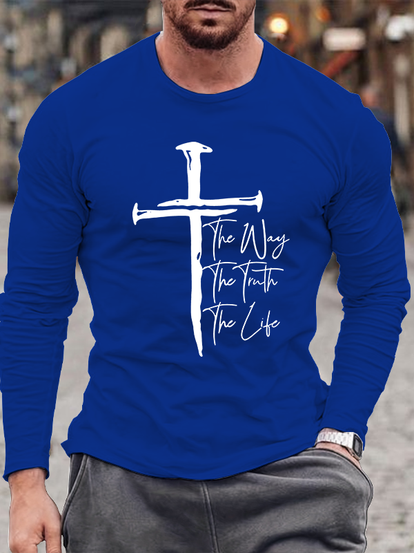 Jesus The Way The Truth The Life Jesus God Christian Cotton Long Sleeve T-Shirt