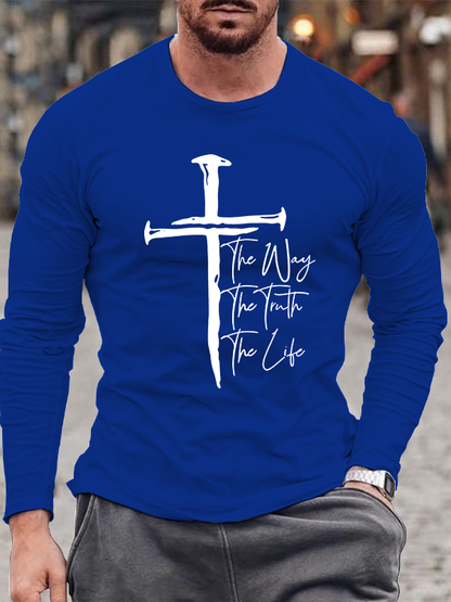 Jesus The Way The Truth The Life Jesus God Christian Cotton Long Sleeve T-Shirt