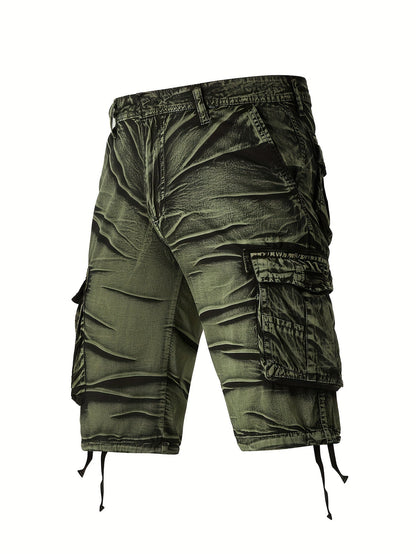 Manlyflex Camo Pattern Cotton Cargo Shorts