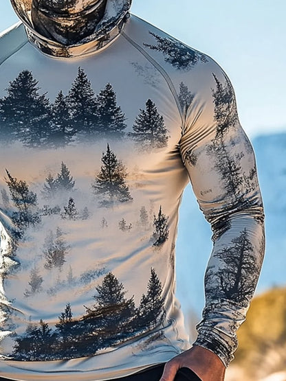 Men's Outdoor Sun Protection Breathable Cool Hooded Sun Protection Long Sleeve Top