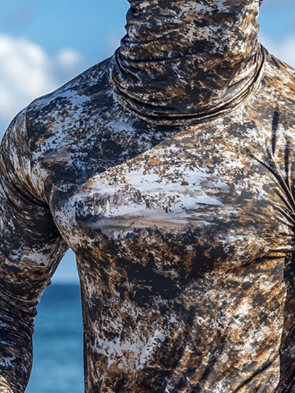 Men's Outdoor Sun Protection Breathable Cool Hooded Sun Protection Long-Sleeved Top