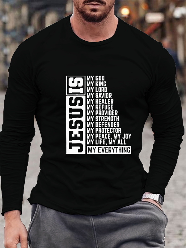 Faith Cross Christian Religious Jesus Lord Gift Jesus Long Sleeve T-Shirt