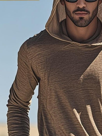 Men's Outdoor Sun Protection Cool Hooded Sun Protection Long Sleeve Top (Without mask)