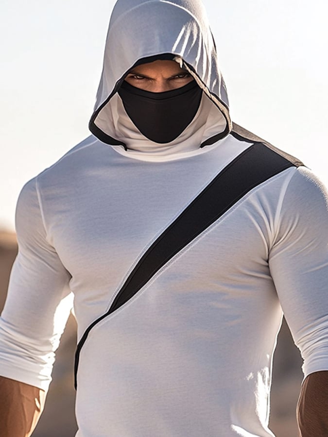 Men's Outdoor Sun Protection Breathable Cool Hooded Sun Protection Long Sleeve Top