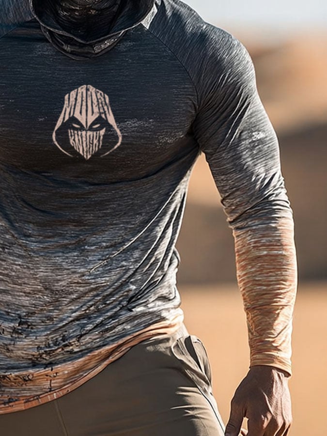 Men's Outdoor Sun Protection Breathable Cool Hooded Sun Protection Long Sleeve Top