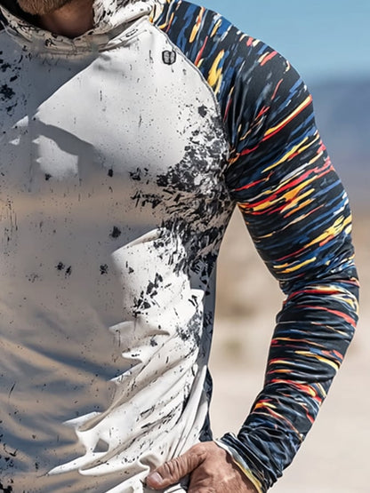 Men's Outdoor Sun Protection Cool Hooded Sun Protection Long Sleeve Top