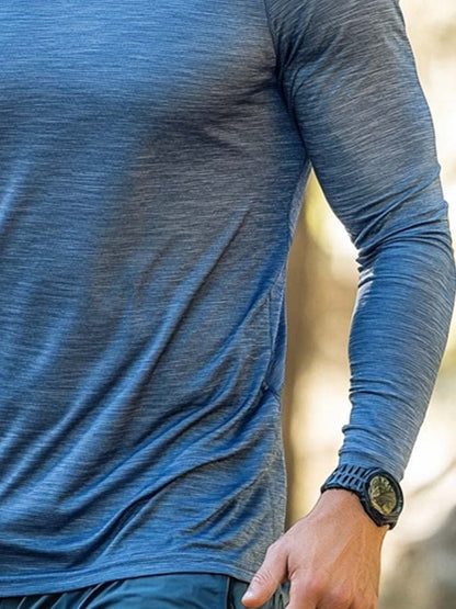 Men's Outdoor Sun Protection Breathable Cool Mask Hooded Sun Protection Long-Sleeved Top