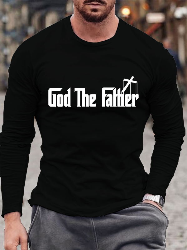 God The Father Print Long Sleeve T-Shirt