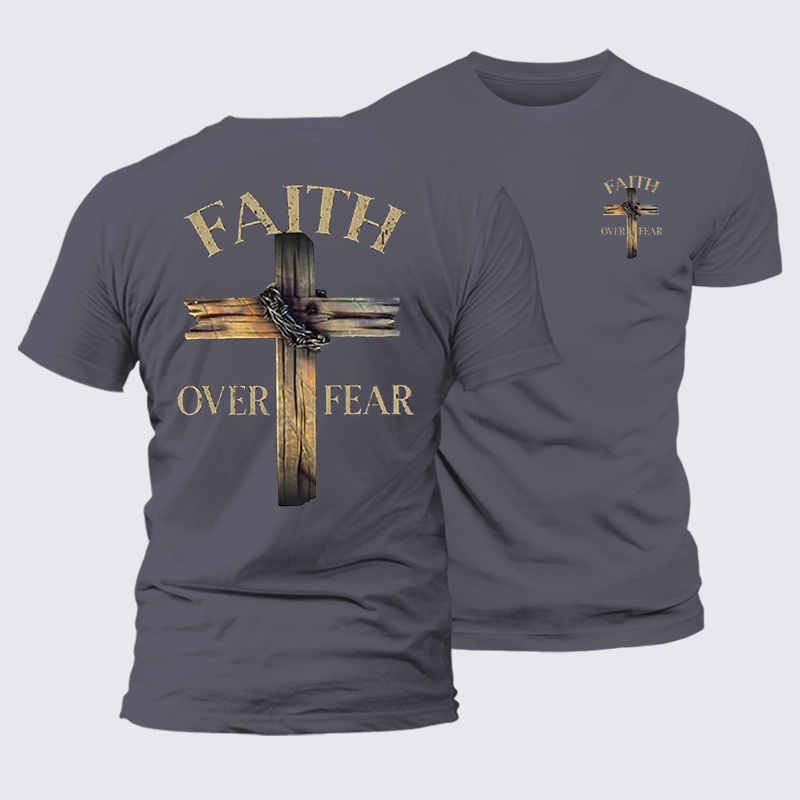 Luxe Mercerized Cotton Tee - Cross Faith Over Fear