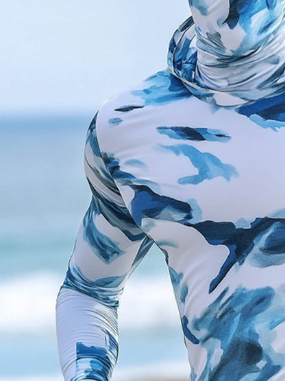 Men's Outdoor Sun Protection Breathable Cool Hooded Sun Protection Long-Sleeved Top