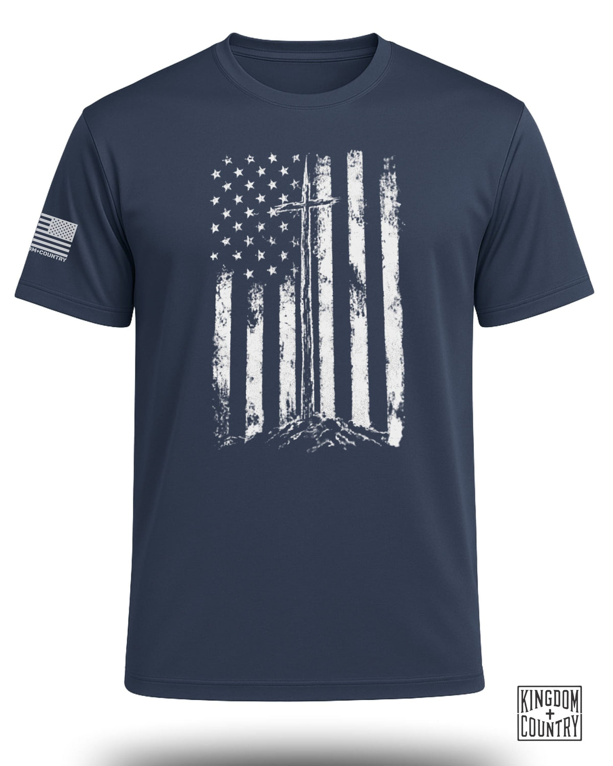 Distressed Vintage USA Flag Performance Shirt