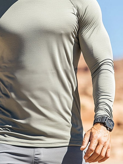 Men's Outdoor Sun Protection Breathable Cool Hooded Sun Protection Long Sleeve Top