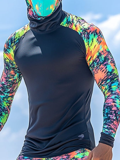 Men's Outdoor Sun Protection Breathable Cool Hooded Sun Protection Long-Sleeved Top