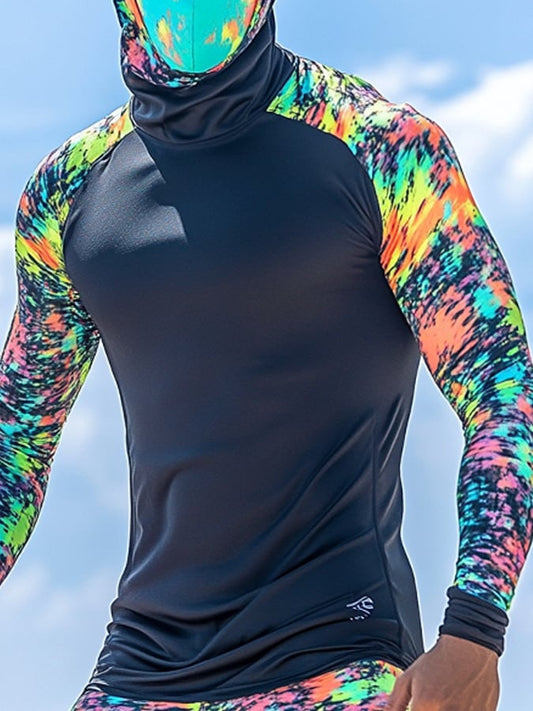 Men's Outdoor Sun Protection Breathable Cool Hooded Sun Protection Long-Sleeved Top