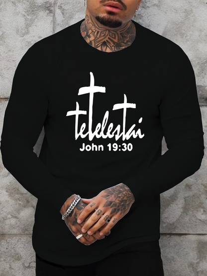 Tetelestai John 19 : 30 Christian Cotton Long Sleeve T-Shirt