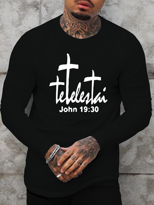 Tetelestai John 19 : 30 Christian Cotton Long Sleeve T-Shirt
