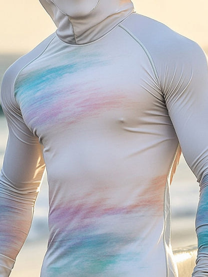 Men's Outdoor Sun Protection Breathable Cool Hooded Sun Protection Long-Sleeved Top