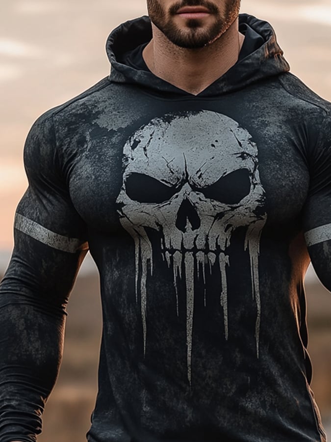 Men's Outdoor Sun Protection Cool Hooded Sun Protection Long Sleeve Top