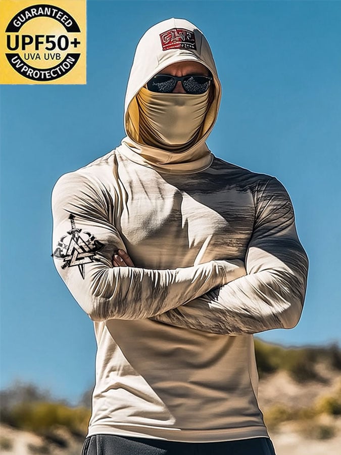 Men's Outdoor Sun Protection Breathable Cool Hooded Sun Protection Long Sleeve Top