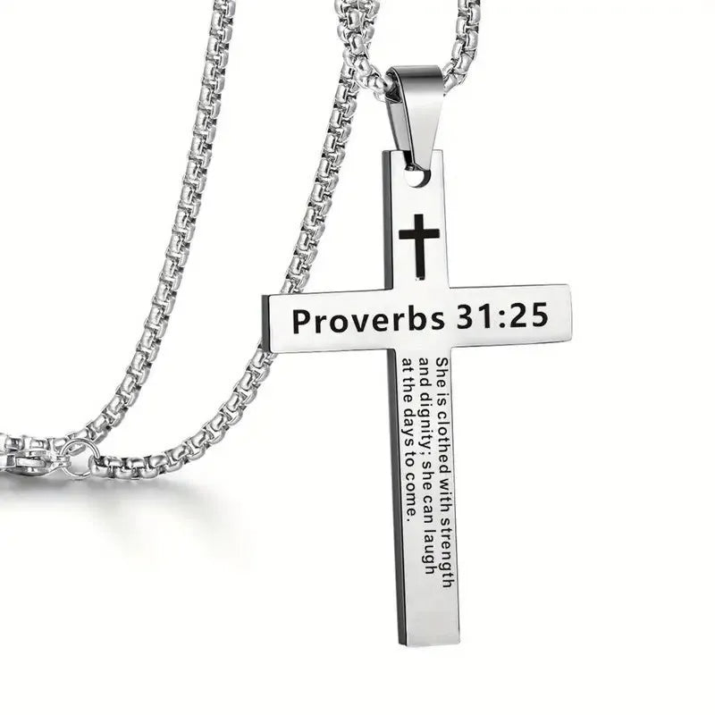 Bible Verse Cross Necklace