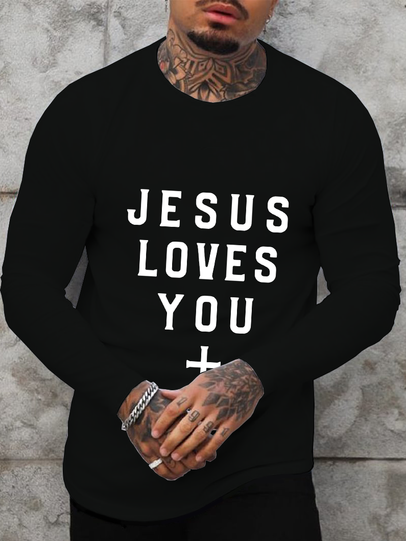 Jesus Loves You, Men's Long Sleeve T-Shirt