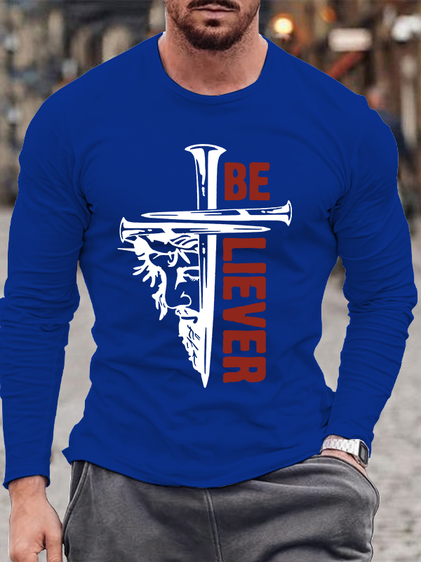 Believer Christian Cotton Long Sleeve T-Shirt