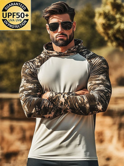 Men's Outdoor Sun Protection Cool Hooded Sun Protection Long Sleeve Top